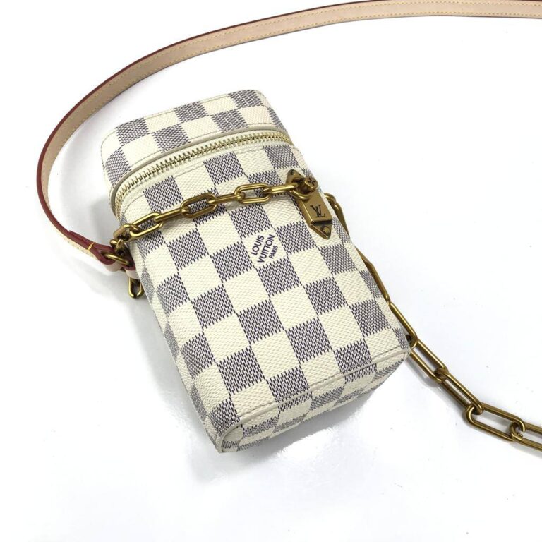 louis vuitton canta telefon cantasi phone box beyaz damier 17x10 cm ithal