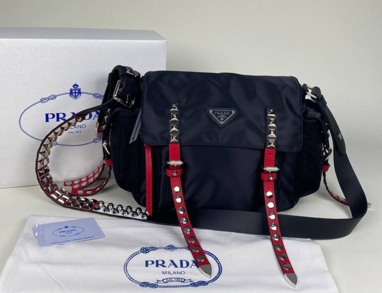 prada canta askili ithal siyah kirmizi