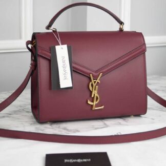 yves saint laurent canta cassandra top handle medium bordo 20x16x7.5 cm