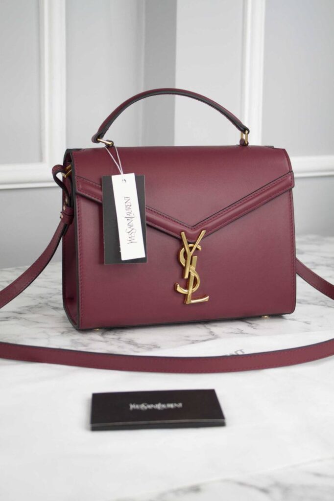 yves saint laurent canta cassandra top handle medium bordo 20x16x7.5 cm