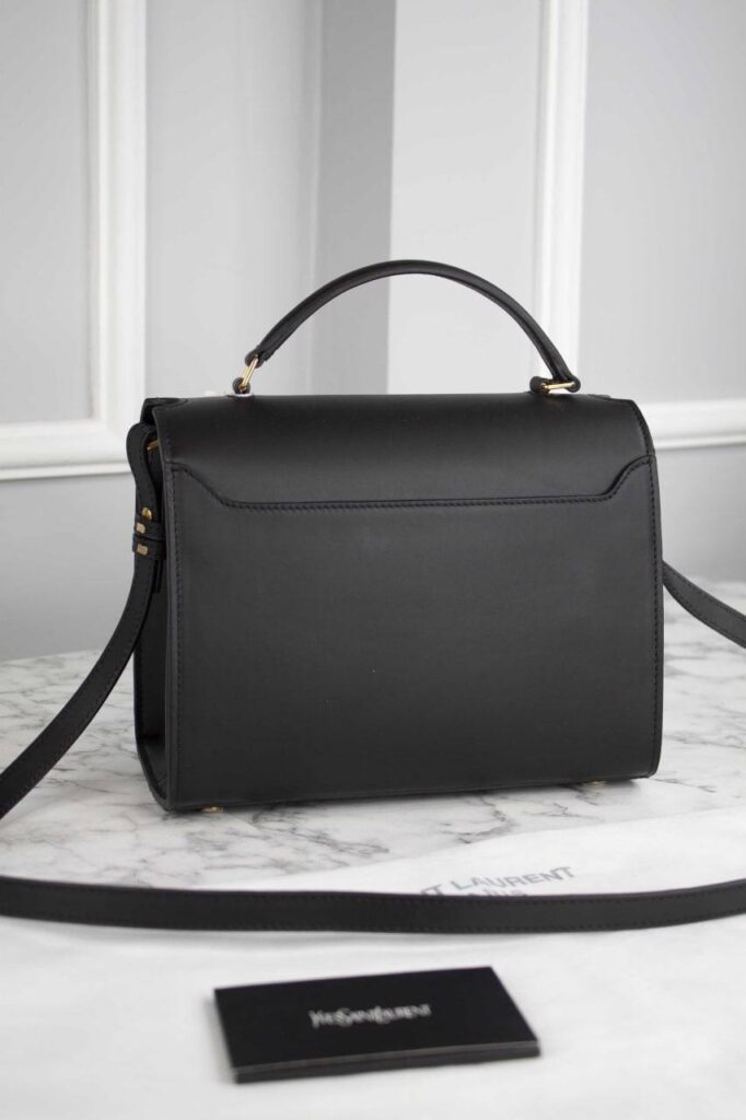 yves saint laurent canta cassandra top handle medium siyah 20x16x7.5 cm