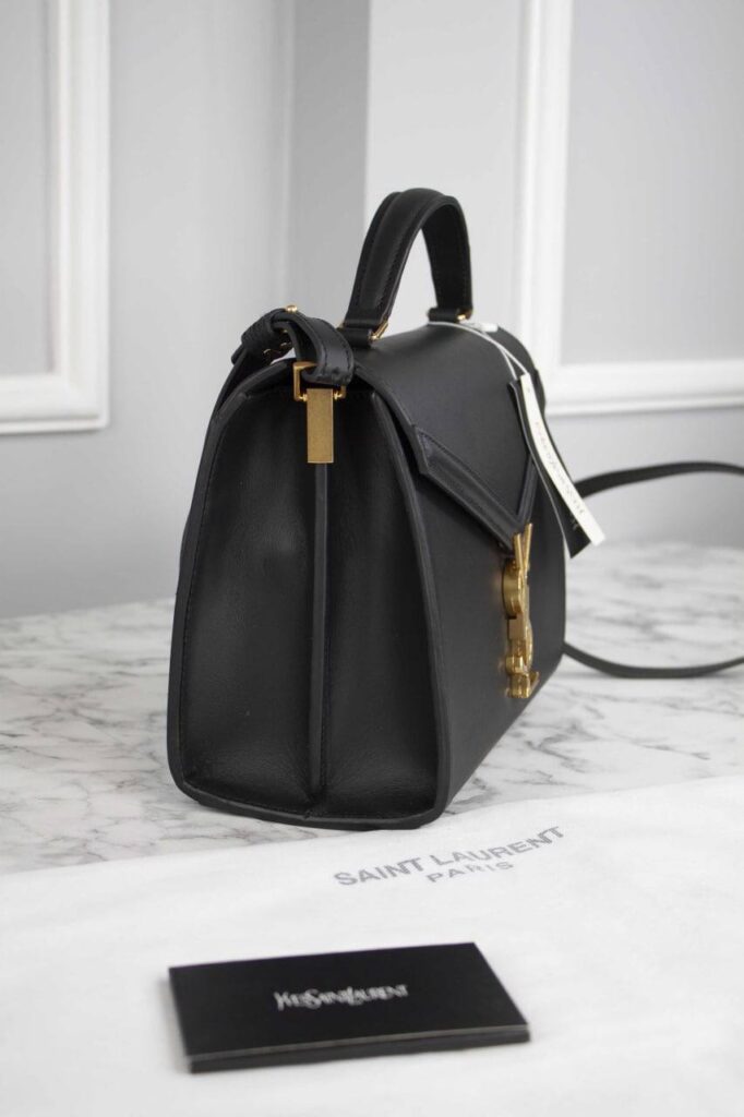 yves saint laurent canta cassandra top handle medium siyah 20x16x7.5 cm