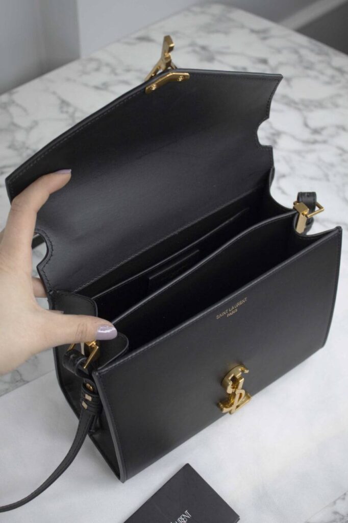 yves saint laurent canta cassandra top handle medium siyah 20x16x7.5 cm
