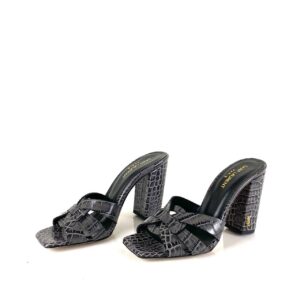 yves saint laurent terlik croco gri terlik sandalet 10 cm