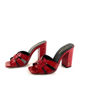 yves saint laurent terlik croco heeled sandal 10 cm