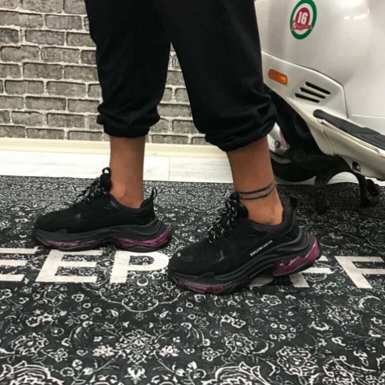 balenciaga ayakkabi sneakers triples siyah bordo ithal