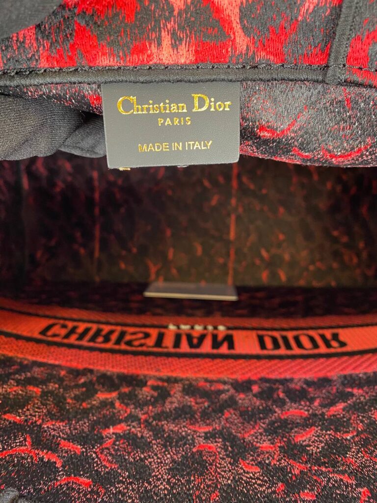 christian dior canta kirmizi tote leopar desenli buyuk 42x36 cm