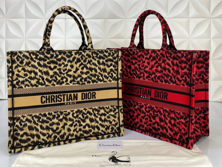 christian dior canta tote leopar desenli buyuk 42x36 cm