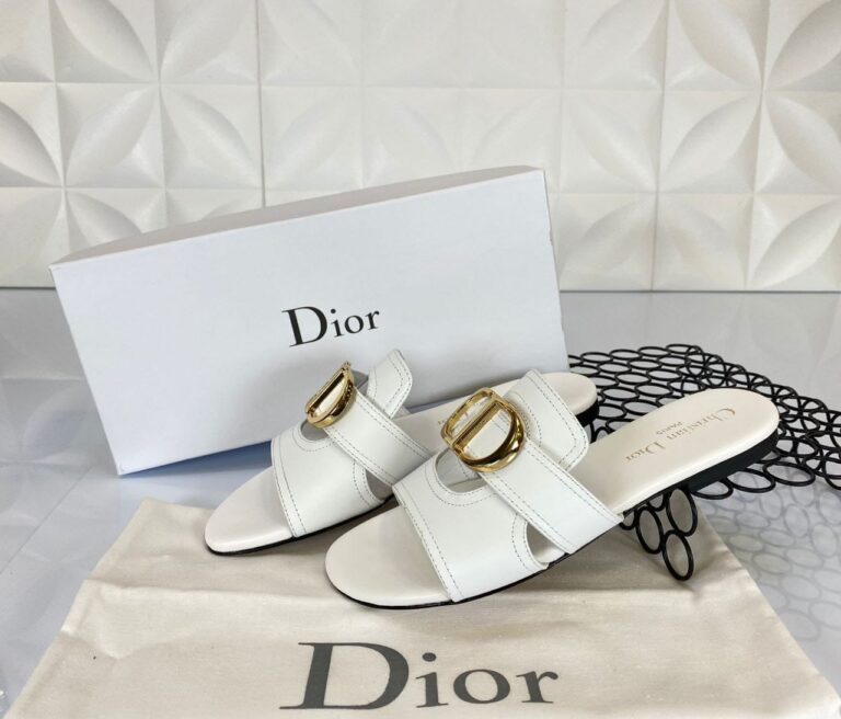 christian dior terlik beyaz mule 30 montaigne deri
