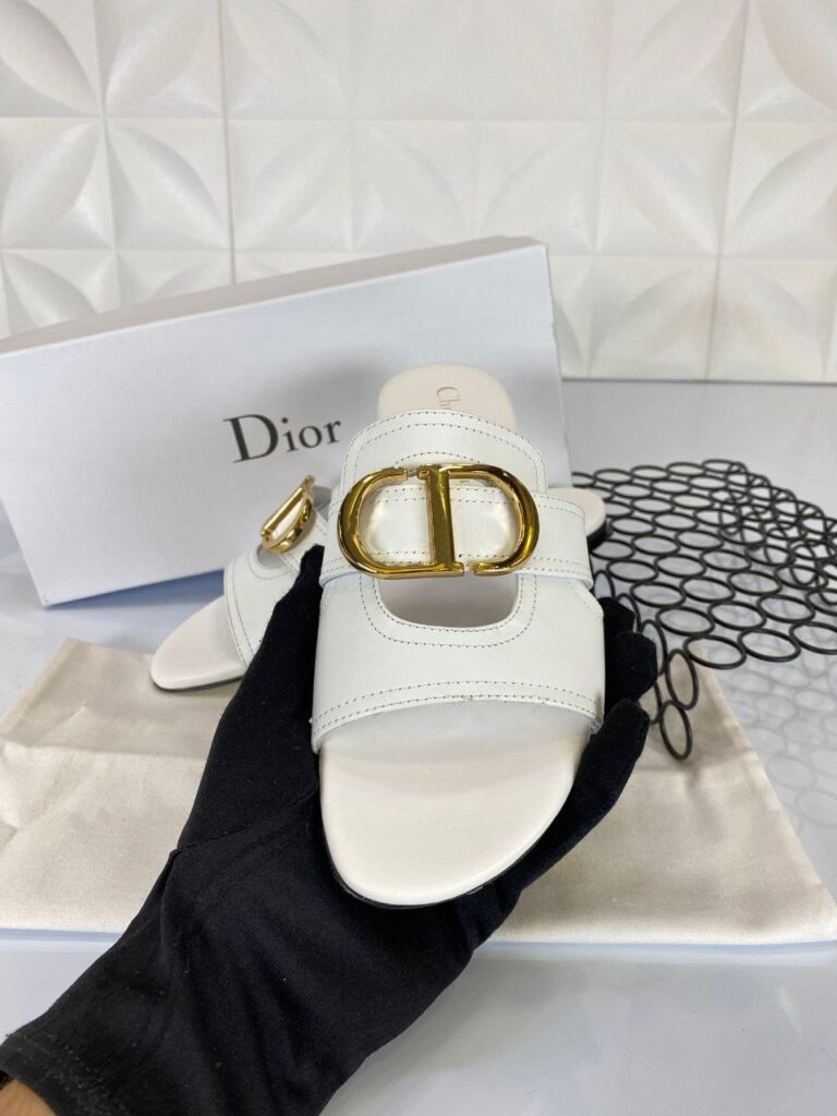 christian dior terlik beyaz mule 30 montaigne deri