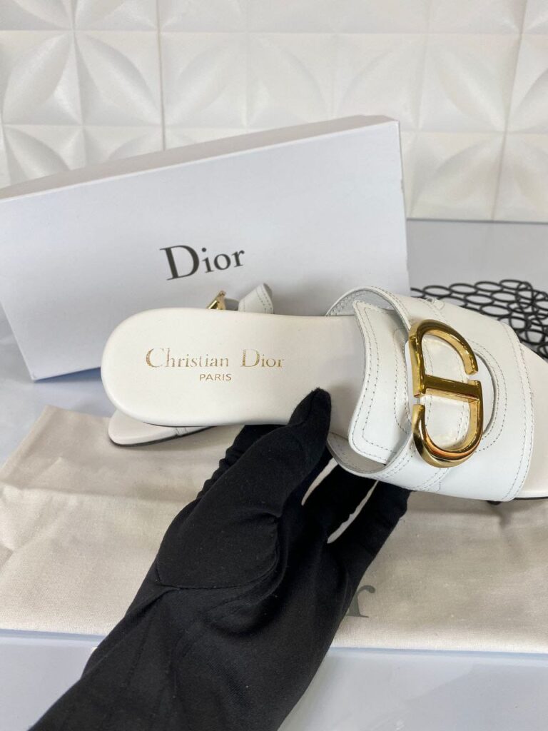 christian dior terlik beyaz mule 30 montaigne deri
