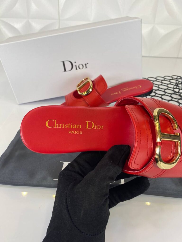 christian dior terlik kirmizi mule 30 montaigne deri