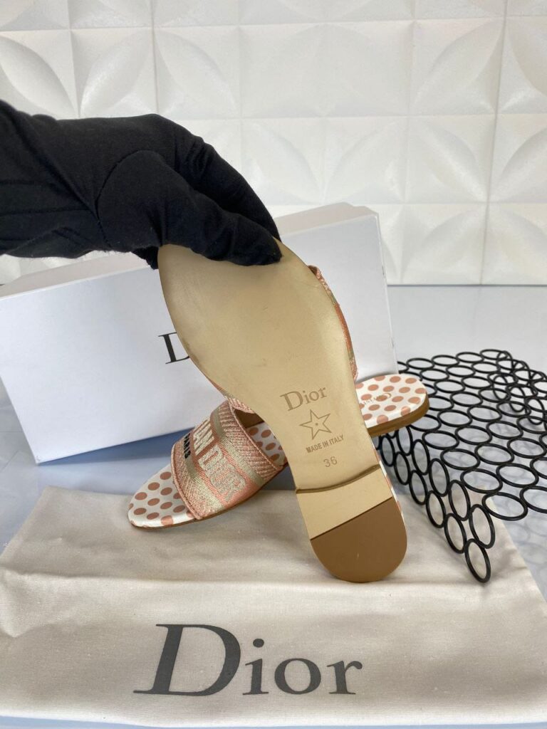 christian dior terlik pembe beyaz nakisli dway ithal