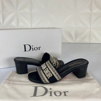 christian dior terlik siyah topuklu dway heeled 4 cm