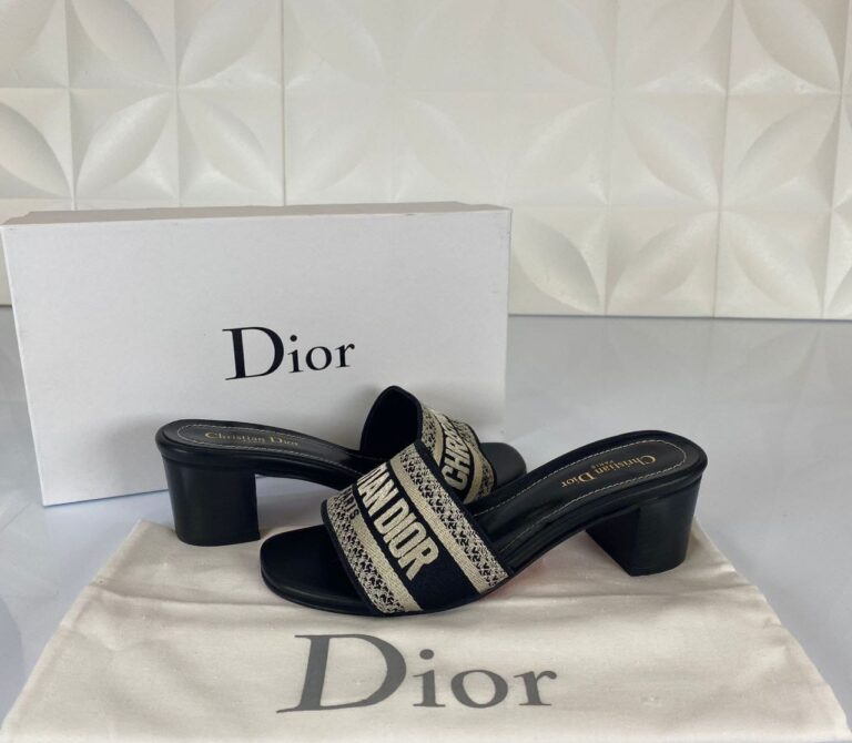 christian dior terlik siyah topuklu dway heeled 4 cm