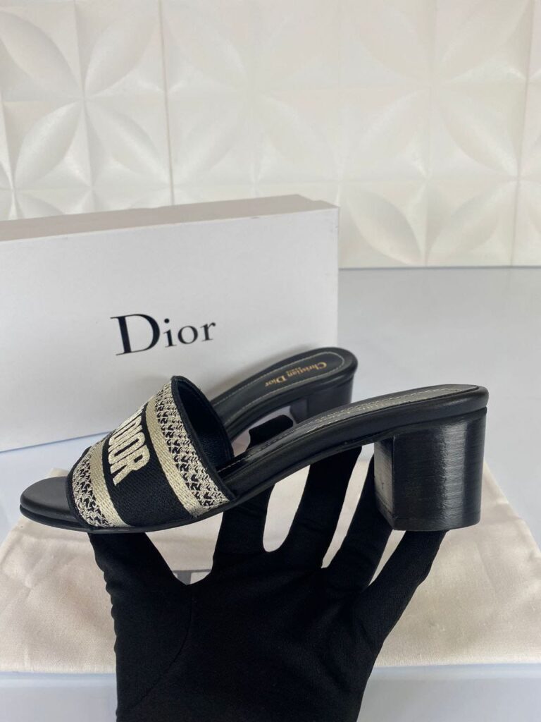 christian dior terlik siyah topuklu dway heeled 4 cm