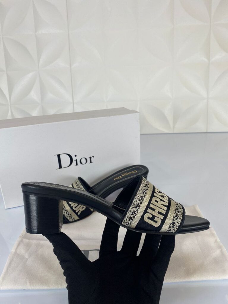 christian dior terlik siyah topuklu dway heeled 4 cm