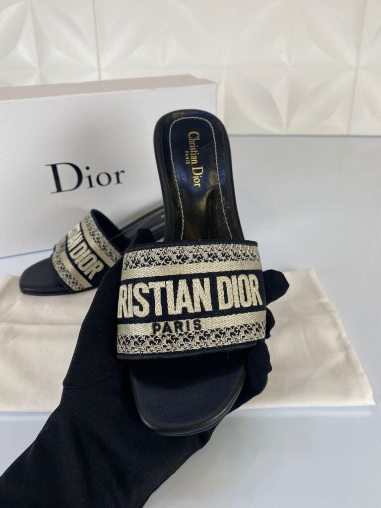 christian dior terlik siyah topuklu dway heeled 4 cm