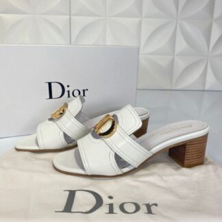 christian dior terlik topuklu beyaz mule 30 montaigne deri