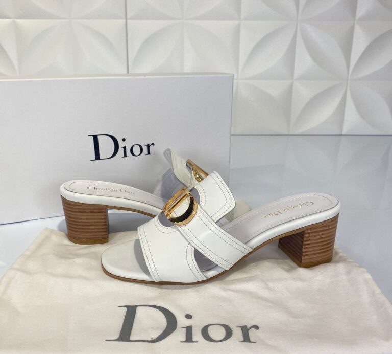 christian dior terlik topuklu beyaz mule 30 montaigne deri