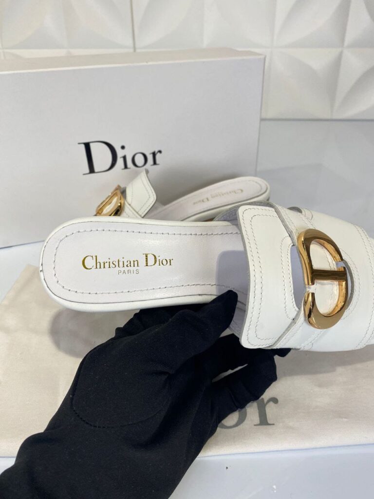 christian dior terlik topuklu beyaz mule 30 montaigne deri