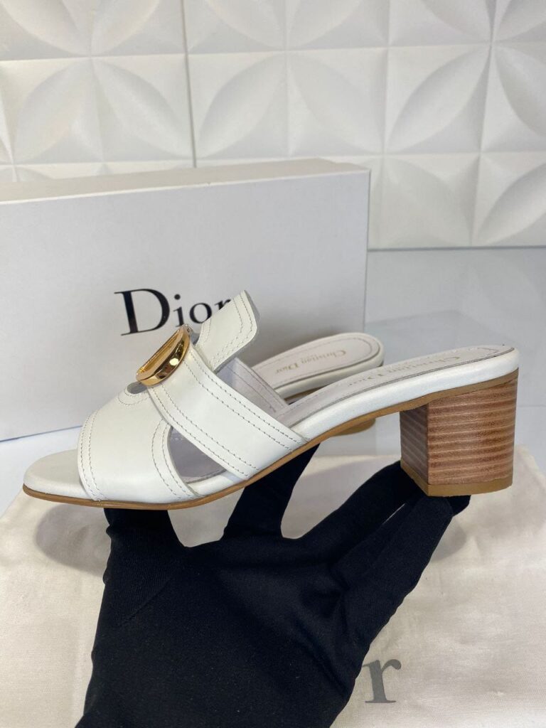 christian dior terlik topuklu beyaz mule 30 montaigne deri