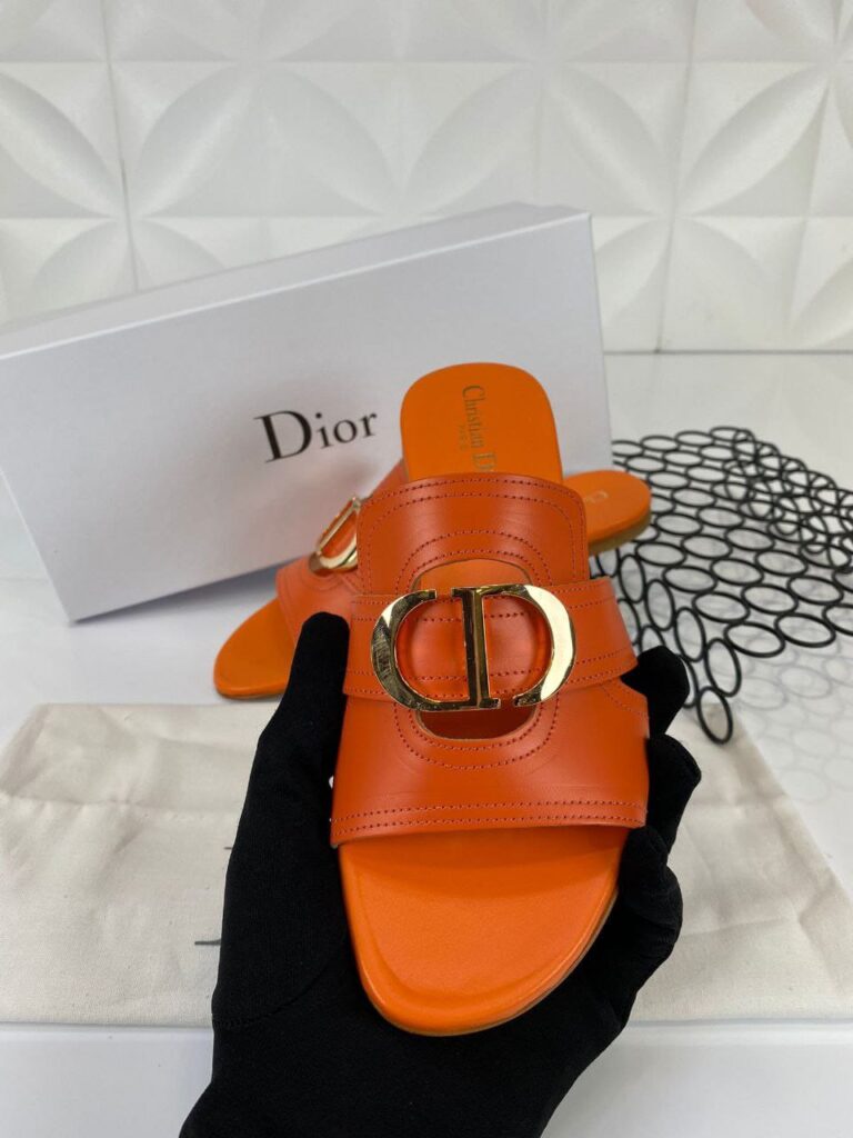 christian dior terlik turuncu mule 30 montaigne deri