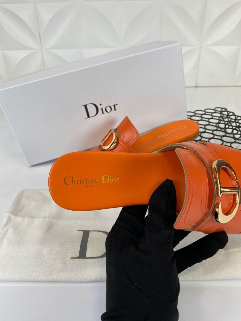 christian dior terlik turuncu mule 30 montaigne deri