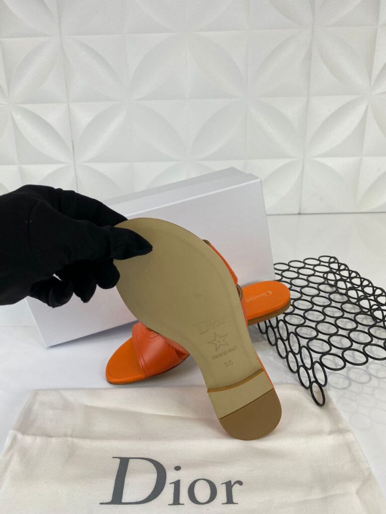 christian dior terlik turuncu mule 30 montaigne deri