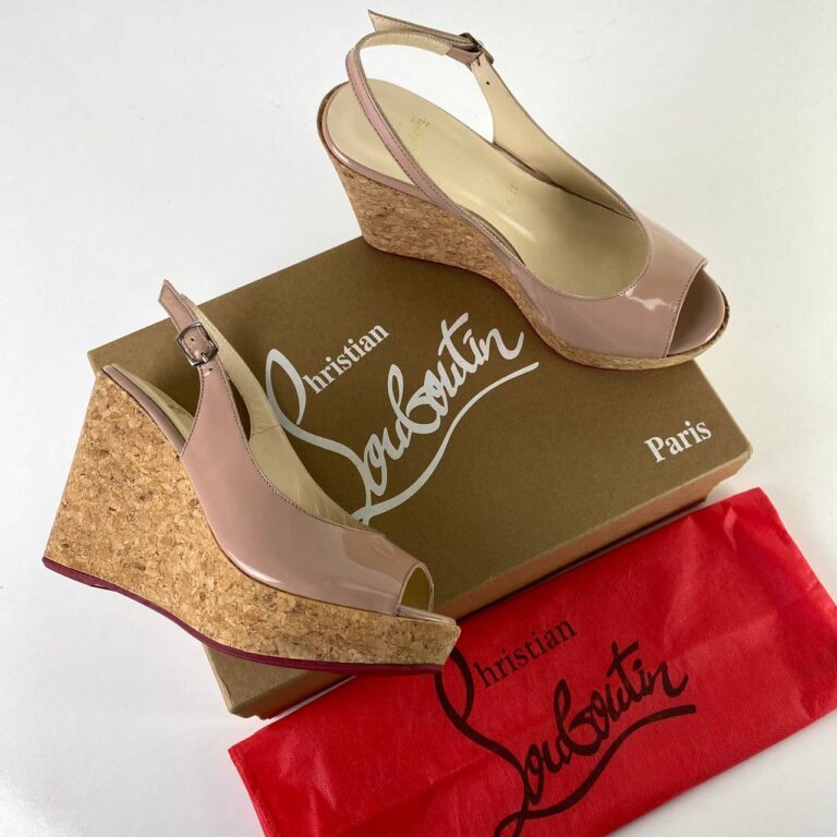 christian louboutin terlik sandalet pudra rugan topuk 10.5 cm