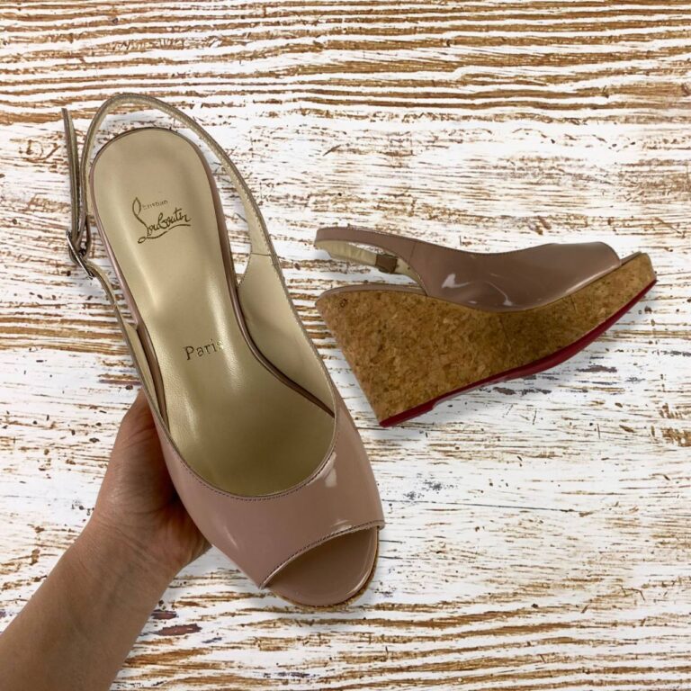 christian louboutin terlik sandalet pudra rugan topuk 10.5 cm