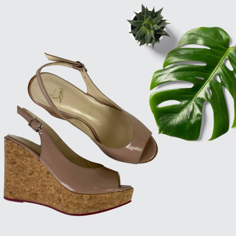 christian louboutin terlik sandalet pudra rugan topuk 10.5 cm