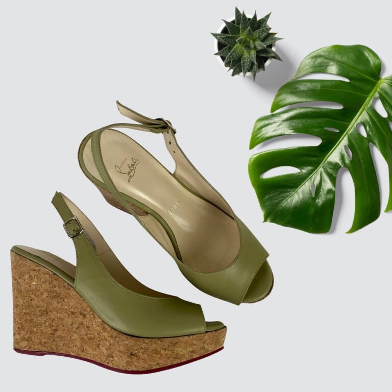 christian louboutin terlik sandalet yesil topuk 10.5 cm