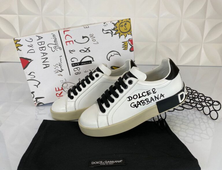 dolce gabbana ayakkabi sneakers nappa beyaz siyah deri ithal