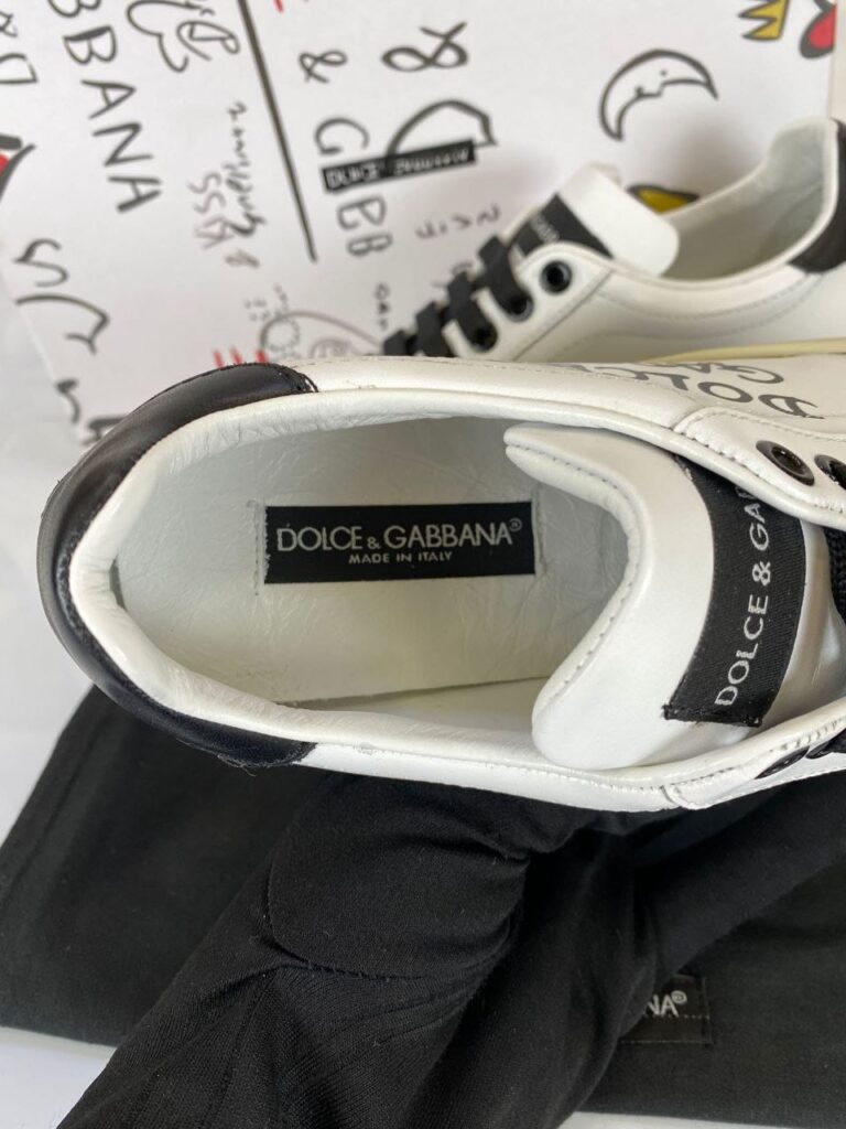 dolce gabbana ayakkabi sneakers nappa beyaz siyah deri ithal