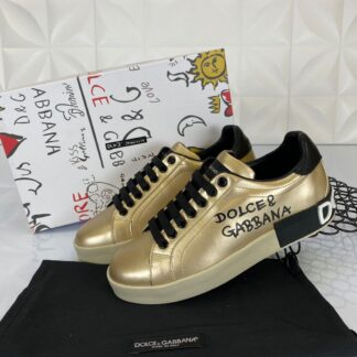 dolce gabbana ayakkabi sneakers nappa gold siyah deri ithal
