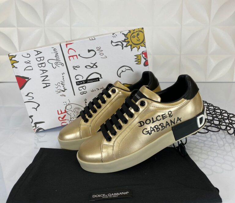 dolce gabbana ayakkabi sneakers nappa gold siyah deri ithal