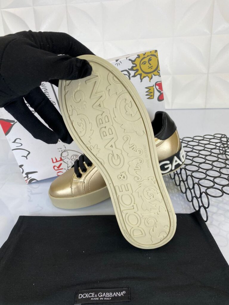 dolce gabbana ayakkabi sneakers nappa gold siyah deri ithal