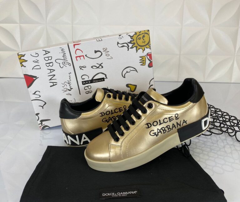 dolce gabbana ayakkabi sneakers nappa gold siyah deri ithal