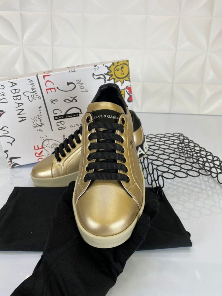 dolce gabbana ayakkabi sneakers nappa gold siyah deri ithal