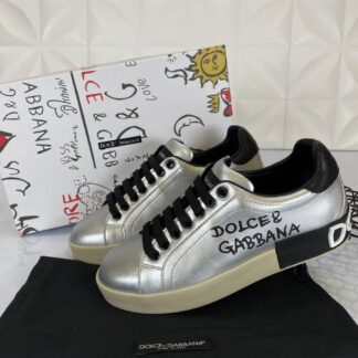 dolce gabbana ayakkabi sneakers nappa silver siyah deri ithal