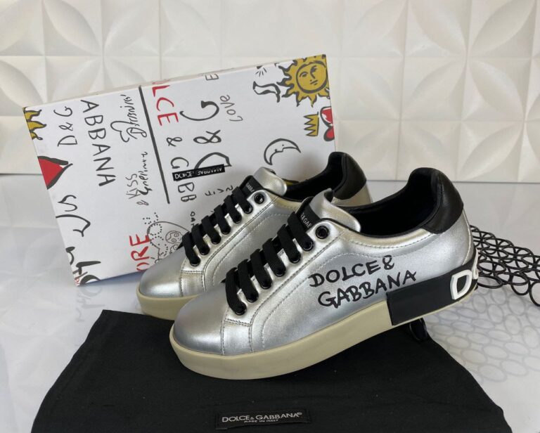 dolce gabbana ayakkabi sneakers nappa silver siyah deri ithal