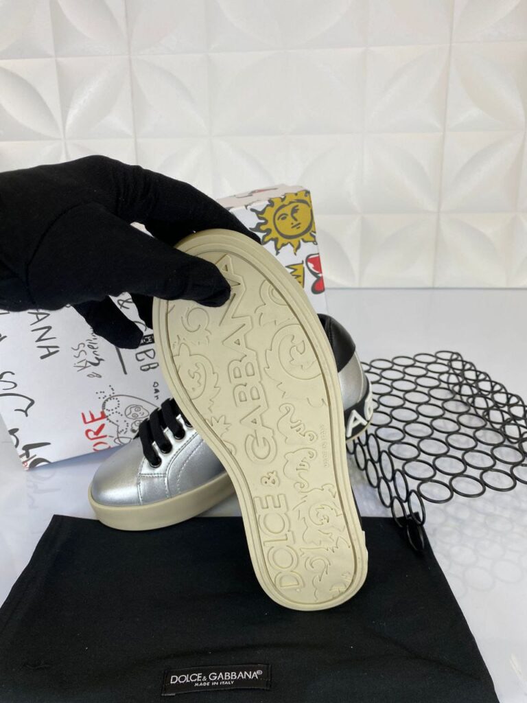 dolce gabbana ayakkabi sneakers nappa silver siyah deri ithal