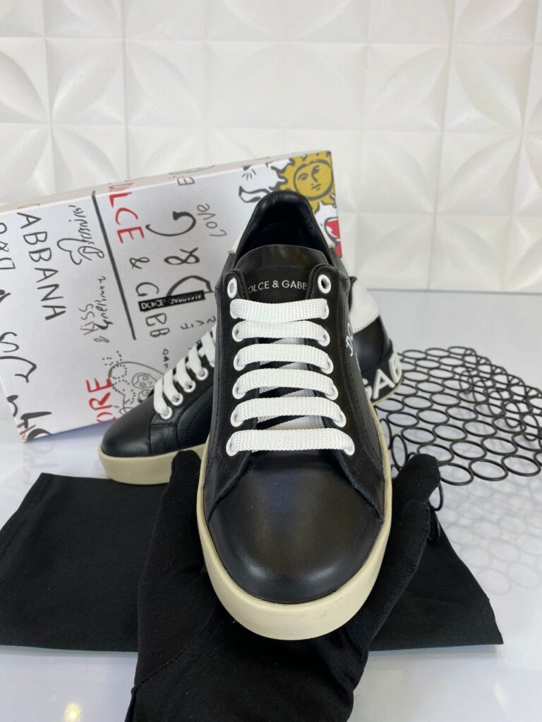 dolce gabbana ayakkabi sneakers nappa siyah beyaz deri ithal