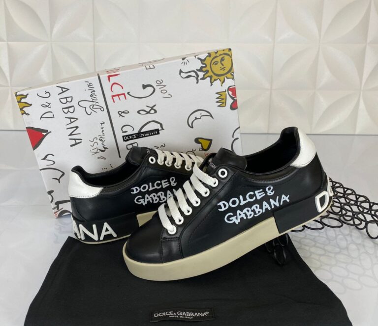 dolce gabbana ayakkabi sneakers nappa siyah beyaz deri ithal