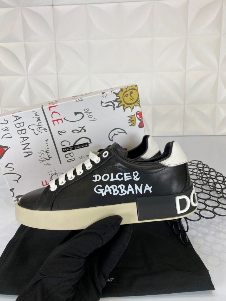 dolce gabbana ayakkabi sneakers nappa siyah beyaz deri ithal