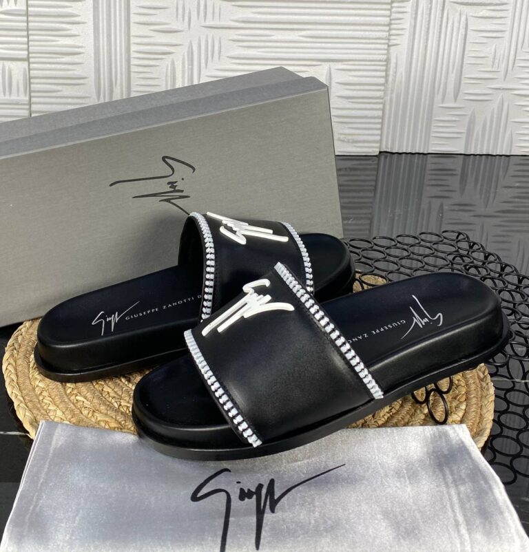 giuseppe zanotti terlik erkek siyah beyaz ithal