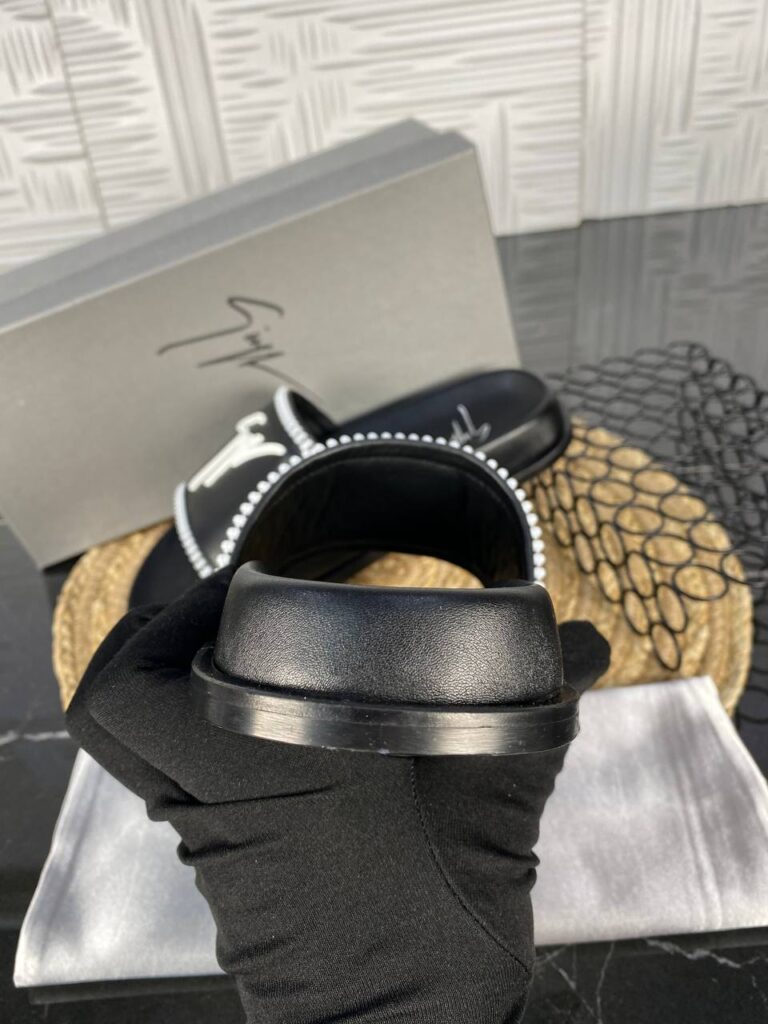 giuseppe zanotti terlik erkek siyah beyaz ithal
