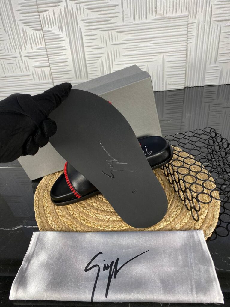 giuseppe zanotti terlik erkek siyah kirmizi ithal