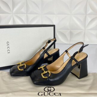 gucci ayakkabi horsebit topuklu siyah 9 cm ithal deri